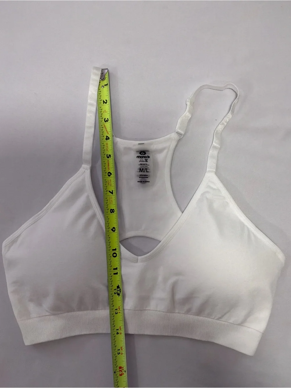 Mono B White Racerback Seamless Bralette